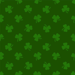 Clover leaves background. St. Patrick day. Seamless 