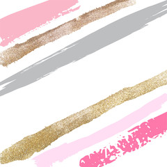 hand drawn background of gold and pink brush  - 103838380