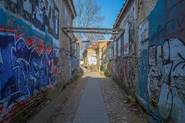 old graffiti street perspective 