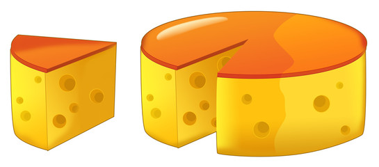 Cartoon cheese - isolated - illustration for the children