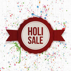 Holi Sale circle paper Banner with Ribbon
