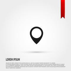 Map pointer icon. Flat design style. Template for design.