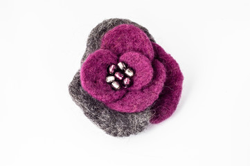Felt brooch. Handmade stylish felt jewelry