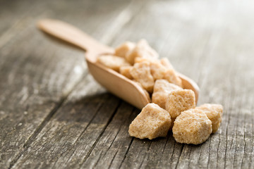 unrefined cane sugar in scoop