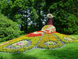 Pfau aus Blumen, Blumeninsel Mainau