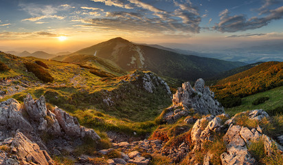 Slowakei-Berg vom Gipfel Chleb