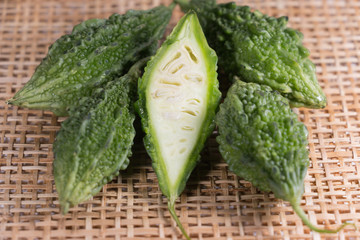 Close-up of vegetable bitter melon