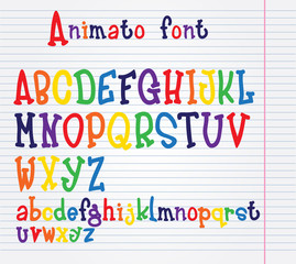 Vector colorful alphabet set