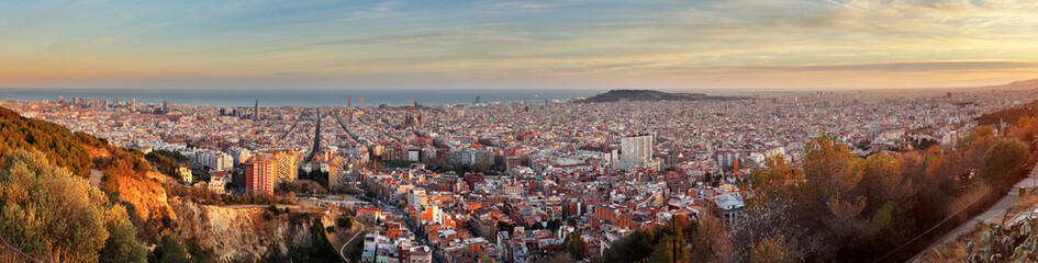 Panoramic view of Barcelona, Spain