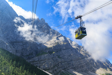 The tramway from Eibsee to the summit of Zugspitze