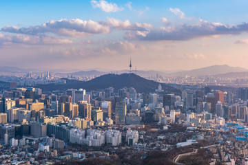 Fototapeta na wymiar Seoul City Skyline, The best view of South Korea