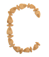 letter C made by cookies