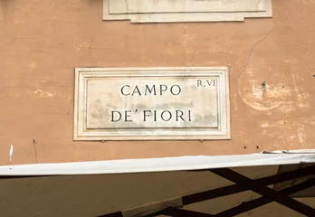 Fototapete Street plate of famous Campo de Fiori in Rome. Italy. © wjarek
