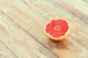 close up of fresh juicy cut grapefruit