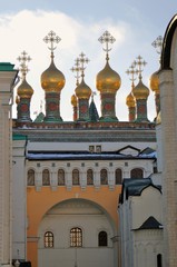 Twelve apostles church of Moscow Kremlin. Color photo.