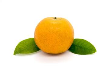 ripe tangerine isolated on white background