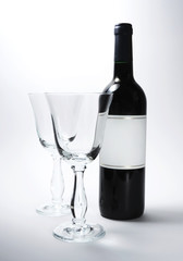 Bordeaux wine and wine glasses