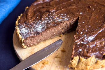 Homemade chocolate cheesecake