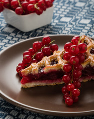 cherry pie on brown plate