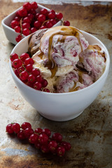 homemade ice cream in white bowl