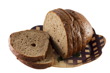 Bread in a plate on a white background