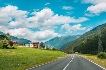 View from a bird's eye of Grossglockner High Alpine Road. Austria, Alps, Europe