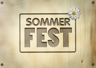Fototapeta premium Sommerfest Typo - Blume - Holz 5