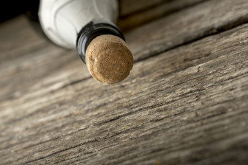 Fototapeta na wymiar Closeup of cork on champagne bottle