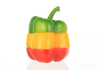 bell peppers on white background