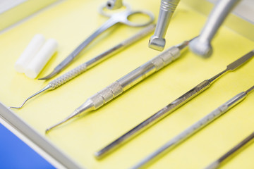 close up of dental instruments