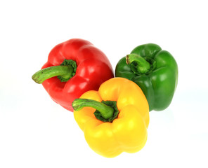 bell peppers isolated on white background