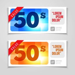 Gift or discount voucher template with modern design, special  o