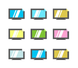 Online tv vector logo. Internet media. Broadcast online vector l