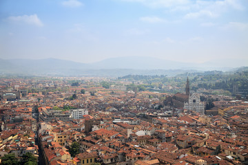Obraz premium Aerial view to Bologna town in summer 