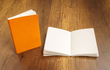 Blank catalog, magazines,book mock up on wood background