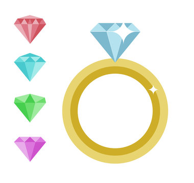 Diamond engagement ring. Diamond ring gold. Wedding diamond ring