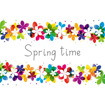 Spring floral border with place for Your text