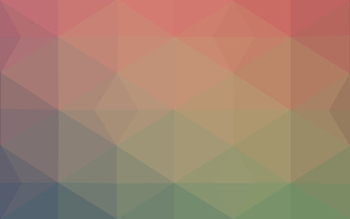 Multicolor dark red, green polygonal design pattern, which consist of triangles and gradient in origami style.