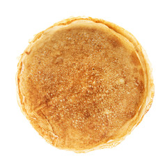 blinis or crepes in a stack isolated on white background