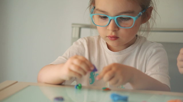 Girl mold from plasticine