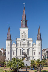 Fototapeta na wymiar St. Louis Cathedral and Jackson Square in French Quarter, New Orleans, Louisiana
