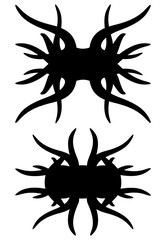 Black ornaments. Tattoos. Isolated