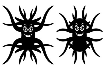 Cute strange creatures. Isolated