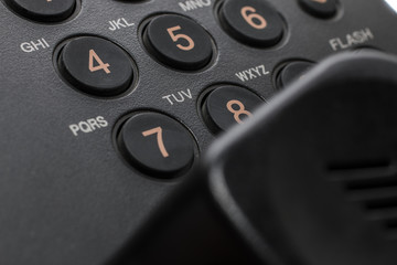 Black office IP Phone isolated on white background