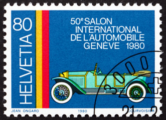 Postage stamp Switzerland 1980 Pic-Pic, Swiss Automobile