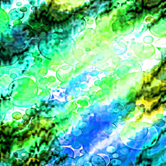 Turquoise spotted and blurry abstract background.