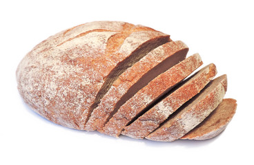 Bread in slices, isolated background object