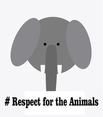 respect for the animals head in white color background
