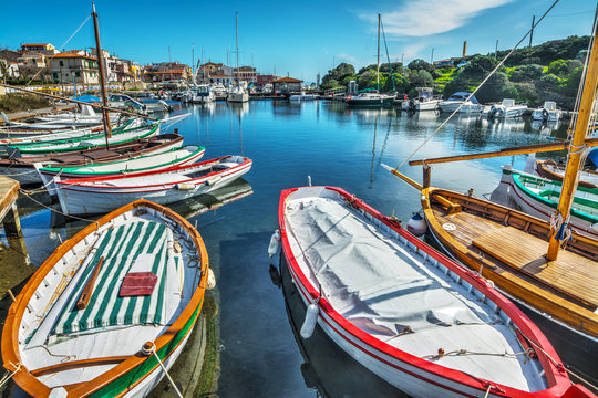 wooden boat in Stintino harbor