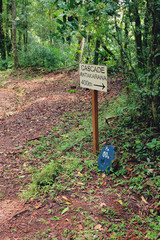 Direction sign on Antakarana falls, Amber Mountains park, Madaga